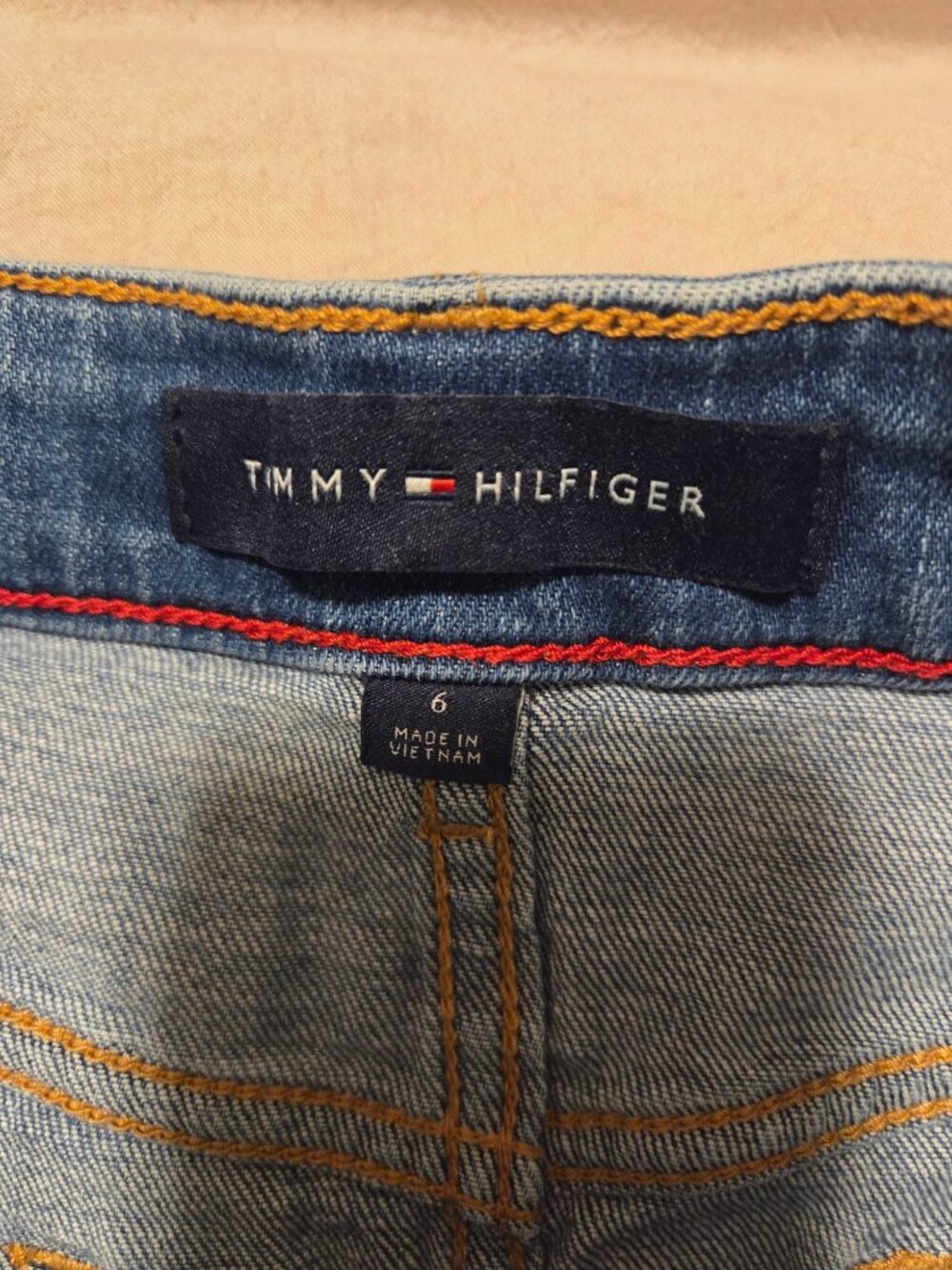 Tommy Hilfiger Denim Mini Skirt Logo Tape Detailing 6 Buffay country bohochic - Picture 3 of 7